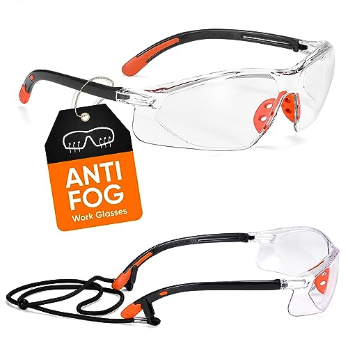SAFEYEAR Softair Schutzbrille Baustelle Arbeitsbrille – SG003 Anti-Beschlag Orange Sicherheitsbrille von SAFEYEAR