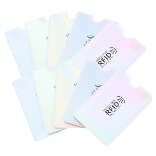 SAFIGLE 10 Stück RFID blockierende Kartenhüllen aus Aluminiumfolie Magnetischer Schutz vor Datendiebstahl und Entmagnetisierung Leicht Praktisch Geeignet für Kreditkarten Ausweise von SAFIGLE