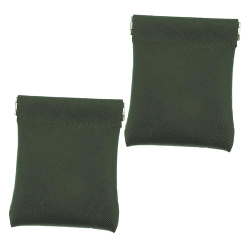 SAFIGLE 2 Stück Kleine Geldbörse mit Münzfach und Kartenfächern Pu Optik Mini Portemonnaie in Grün Modische Cross Pattern Brieftasche für Kleingeld Ohrhörer und Bargeld von SAFIGLE