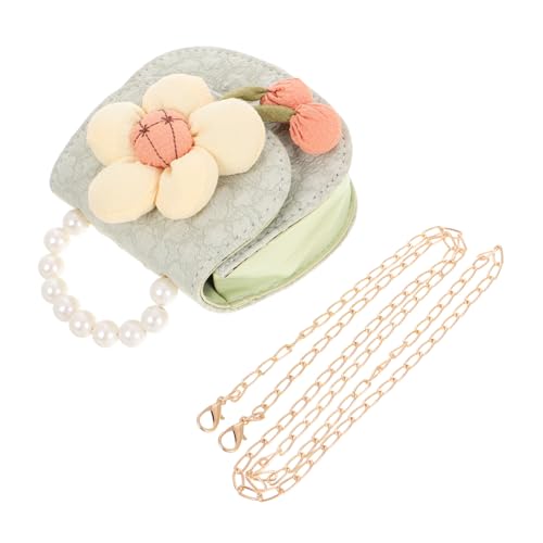 SAFIGLE Umhängetasche Mädchen Kleine Blüten Coin Purse Leichtes Portemonnaie Tragbar Vielseitige Crossbody Tasche Für Kleinkinder Party Bag Grün von SAFIGLE