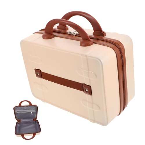 SAFIGLE Vintage Mini Kosmetikkoffer Retro Make Up Aufbewahrungskoffer mit Tragegriff Leichter Tragbarer Schminkkoffer für Damen Reise und Alltag Praktischer Organizer mit Innenfächern von SAFIGLE