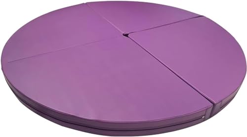 SAFWELAU Dance Stange Stangen-Crashmatte - 1,2 m/1,5 m/1,6 m/2 m Runde faltbare Pole Dance Matte, Gymnastikübung Yoga Fitness Tragbare, stoßdämpfende Fallschutzpolsterung (Color : Purple, Size : 150 von SAFWELAU