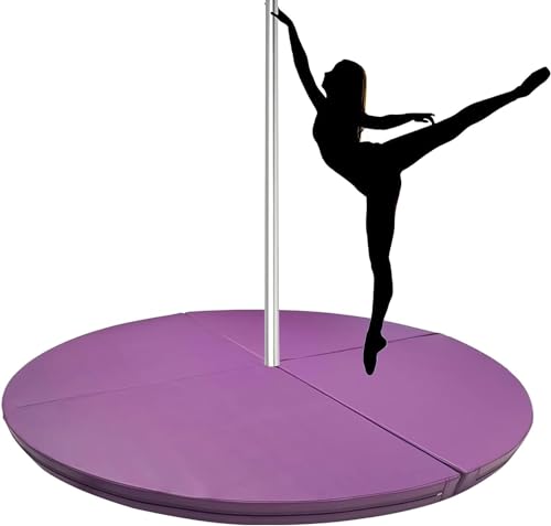 SAFWELAU Dance Stange Stangenmatten für Boden rund, Yoga-Übungsmatten, Tanzkissen, Spezielle Fallschutzpolsterung für Zuhause/Studio, Lila (Color : 100cm/3ft/39in, Size : Thick 5cm/2in) von SAFWELAU