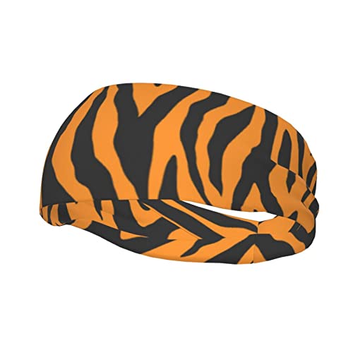 Orange Tiger Leopard Sport Stirnband Herren und Damen Schweißabsorbierend Atmungsaktiv Elastisch Geeignet für Tanzen Laufen Radfahren Yoga von SAINV