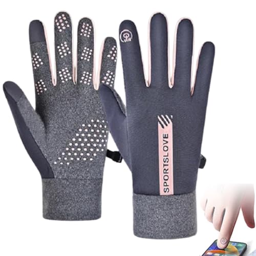 SAKEMA wasserdichte, rutschfeste, kältebeständige Finger-Touchscreen-Handschuhe, Winterhandschuhe für Damen und Herren, winddichter, Warmer Handschuh für kaltes Wetter (GRAU (Frau)) von SAKEMA