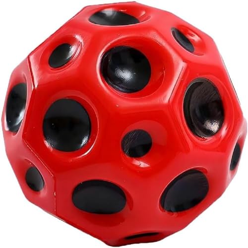 SALPPLEA Packung mit 1 Mondbällen, Hochsprung-Gummiball, Weltraumball, Mondball, High-Bounce-Lochball,Space Ball Moon Ball, Mini Bouncing Ball Toy.（Rot） von SALPPLEA