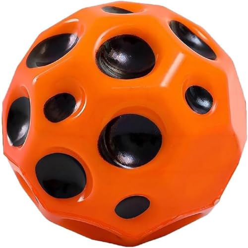 SALPPLEA Packung mit 1 Mondbällen, Hochsprung-Gummiball, Weltraumball, Mondball, High-Bounce-Lochball,Space Ball Moon Ball, Mini Bouncing Ball Toy.（orange） von SALPPLEA
