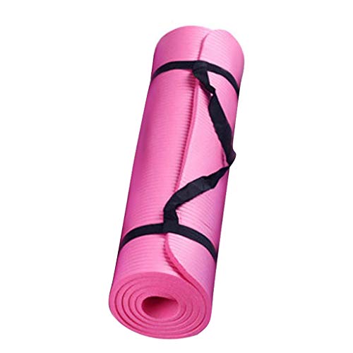 SALUCIA Yogamatte zerfest Schadstofffrei 15 mm Dicke Haltbare Fitness Mat mit Tragegurt Sport Fitness Yoga Pilate Matte Gymnastikmatte (Rosa, 60 x 25 x 1.5cm) von SALUCIA