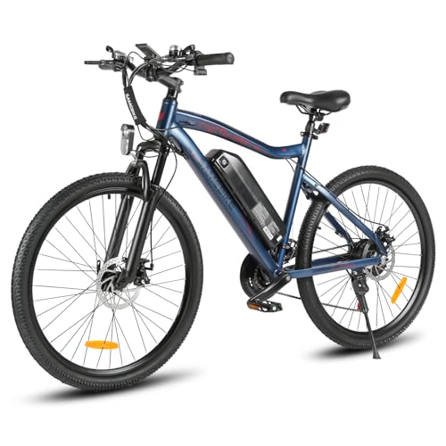 SAMEBIKE Elektrisches Mountainbike für Erwachsene, 250W Motor & 468WH Abnehmbarer Akku, 25km/h Pendler E-Bike mit Profi 21-Gang Schaltung, Doppelscheibenbremse SY26-II von SAMEBIKE