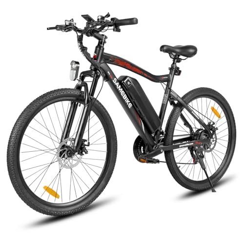 SAMEBIKE Elektrisches Mountainbike für Erwachsene, 250W Motor & 468WH Abnehmbarer Akku, 25km/h Pendler E-Bike mit Profi 21-Gang Schaltung, Doppelscheibenbremse SY26-II von SAMEBIKE