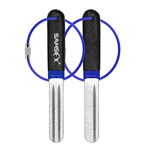 SAMSFX Angelhaken mit doppelter Körnung, Diamant-Angelhaken, Schleifwerkzeug für Angler, 2 Stück pro Packung (blauer und schwarzer Griff) von SAMSFX