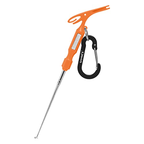 Samsfx Angelschnur und Schnellknoten-Werkzeug zum Entfernen von Haken, Orange Handle von SAMSFX