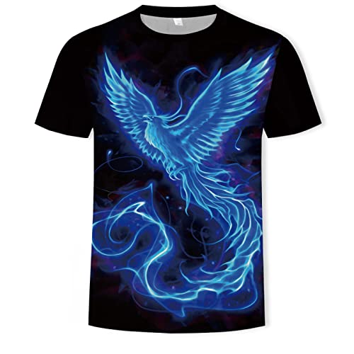 SANBEC Unisex 3D Dragon und Phoenix-Serie T-Shirt kurzärmelige Modetasche mit Designdruck lustige T-Shirt Streetwear von SANBEC