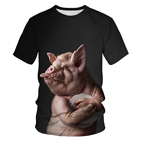 SANBEC Unisex Tier Serie 3D gedruckt T-Shirt kurzärmelige Modetasche mit Design-Druck lustige T-Shirt Streetwear von SANBEC