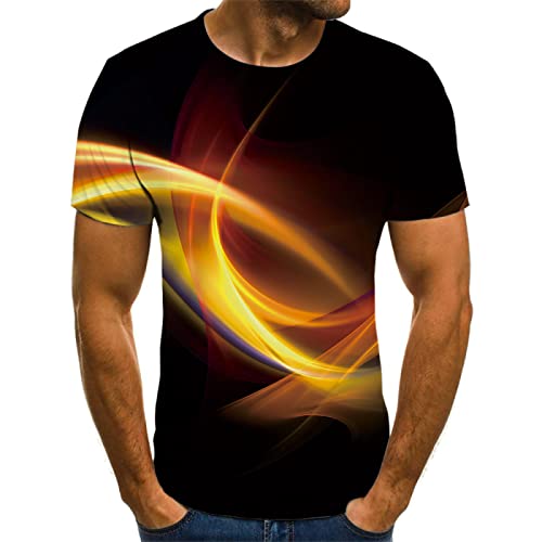 SANBEC Unisex abstrakte Kollektion 3D-Druck-Muster T-Shirt kurzärmelig lässige Mode mit Design T-Shirt Mode Streetwear von SANBEC