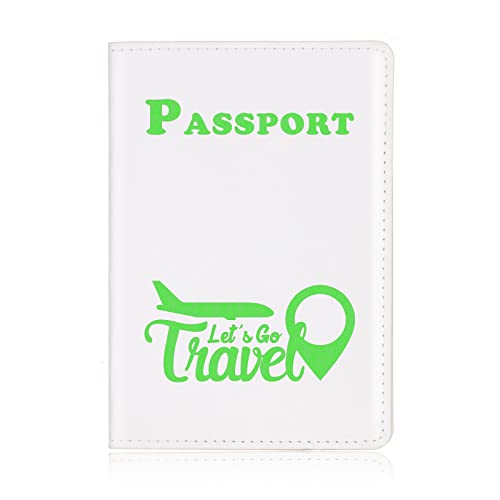 SANRLO Reisezubehör, Reisezubehör, PU-Leder-Passhülle für Kartendokarten, Heißprägung, einfaches Flugzeug, für Damen und Herren, Reisepasshülle, Grün, 10x14cm von SANRLO