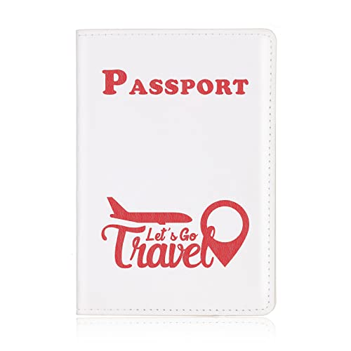 SANRLO Reisezubehör, Reisezubehör, PU-Leder-Passhülle für Kartendokarten, Heißprägung, einfaches Flugzeug, für Damen und Herren, Reisepasshülle, Rot, 10x14cm von SANRLO