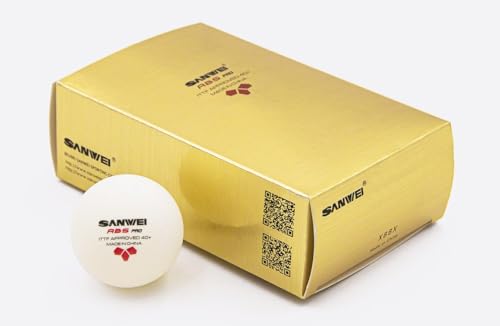 SANWEI 3 Star Tischtennisbälle, ABS, Weiß, 6 Stück, zugelassen für ITTF-Wettkämpfe von SANWEI