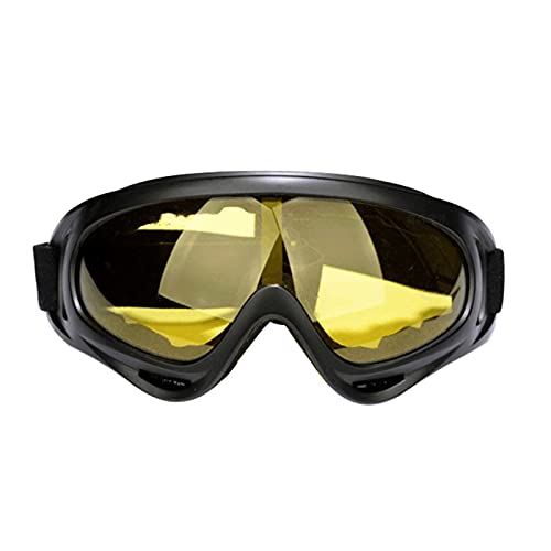 SANWOOD Universal Goggle Schutzbrille für Outdoor-Sportarten,X400 Skibrille Winddicht Professionelle Belüftung Augenschutz Kühler UV-Schutz Schutzbrille für Skifahren - Gelb von SANWOOD