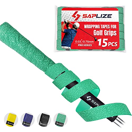 SAPLIZE Golf Grip Wrapping Tapes, 15er-Pack klebrige PU Overgrip Tapes, Neue Regripping-Lösung für Golfschlägergriffe, Golf Regripping Wrapping Tape, Grün von SAPLIZE