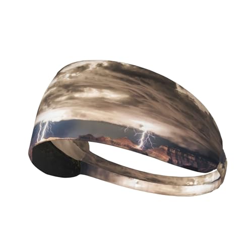 Grand Canyon Sport-Stirnbänder für Damen und Herren, feuchtigkeitsableitendes Schweißband, elastisch, breit, für Laufen, Radfahren, Basketball, Fitnessstudio, Fußball von SATUSA