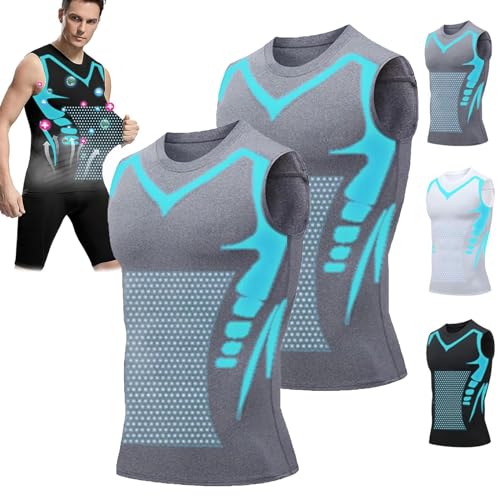 SATUSA Qiawi Ionic Shaping Vest, 2024 QIAWI™ The Newest Version Ionic Shaping Sleeveless Shirt (4XL,Gray2) von SATUSA
