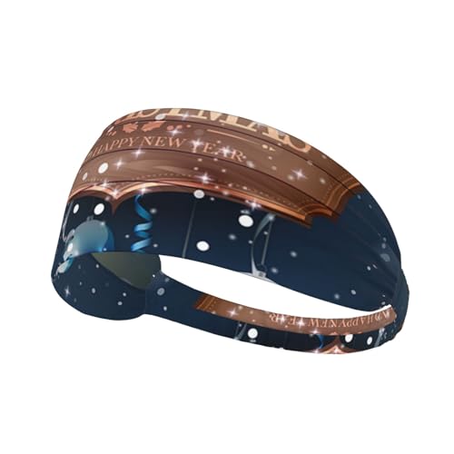 Sport-Stirnbänder mit Weihnachtsbällen für Herren und Damen, feuchtigkeitsableitendes Schweißband, elastisches, breites Haarband, für Laufen, Radfahren, Basketball, Fitnessstudio, Fußball von SATUSA