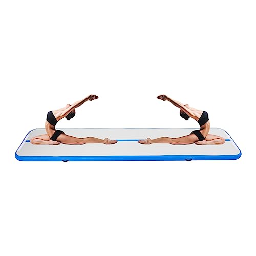 Modern Aufblasbare Blau Gymnastikmatte Tumbling Matte Air Matte Turnmatte mit Luftpumpe für Zuhauseg Taumel Cheerleading Wasser PVC 4M×1M von SAUADY