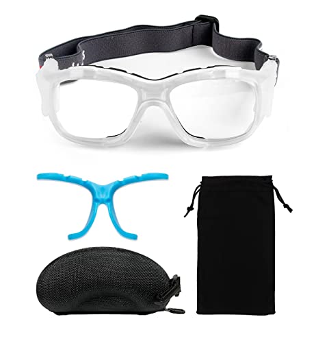 SAWUTPV Fußball Basketball Brille für Outdoor Anti-Beschlag Schutzbrille Sportbrillen mit Einstellbarer Größe, (gray) von SAWUTPV