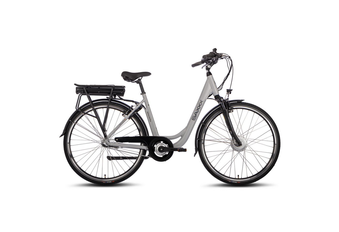 SAXXX E-Bike Advanced Plus Damen E-bike Cityrad mit Rücktrittbremse, 3 Gang Shimano Nexus Schaltwerk, Nabenschaltung, Vorderradmotor, 375 Wh Akku, die hochwertige Nabenschaltung von SAXXX