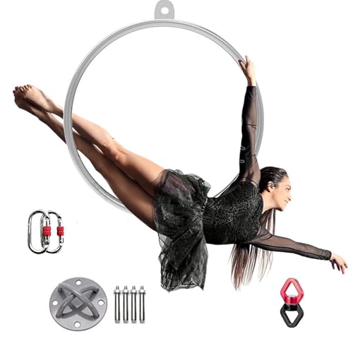 SAYEYBU Luftring-Set, 80cm/85cm/90cm/95cm/100cm Luftring-Set, Einzelpunkt-ZirkusluftausrüStung, Yoga-Reifen, FüR Tanzstudio,Diameter 85cm von SAYEYBU