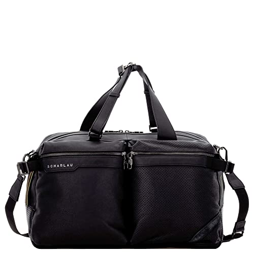 Scharlau Reisetasche Merayo in Handgepäckgröße aus Leder in der Farbe Schwarz, BR10-L12BK von SCHARLAU