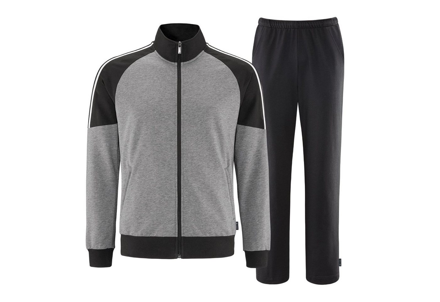 SCHNEIDER Sportswear Trainingsanzug FLYNNM - Herren Wohlfühl-Anzug grau-meliert/schwarz von SCHNEIDER Sportswear