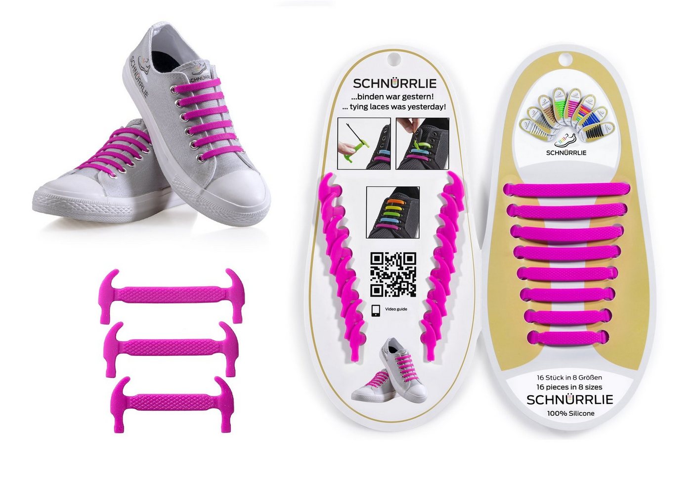 SCHNÜRRLIE Schnürsenkel Silikon Schnürbänder - elastische flache Laces, für Sneaker, Turnschuhe, Sportschuhe uvm von SCHNÜRRLIE