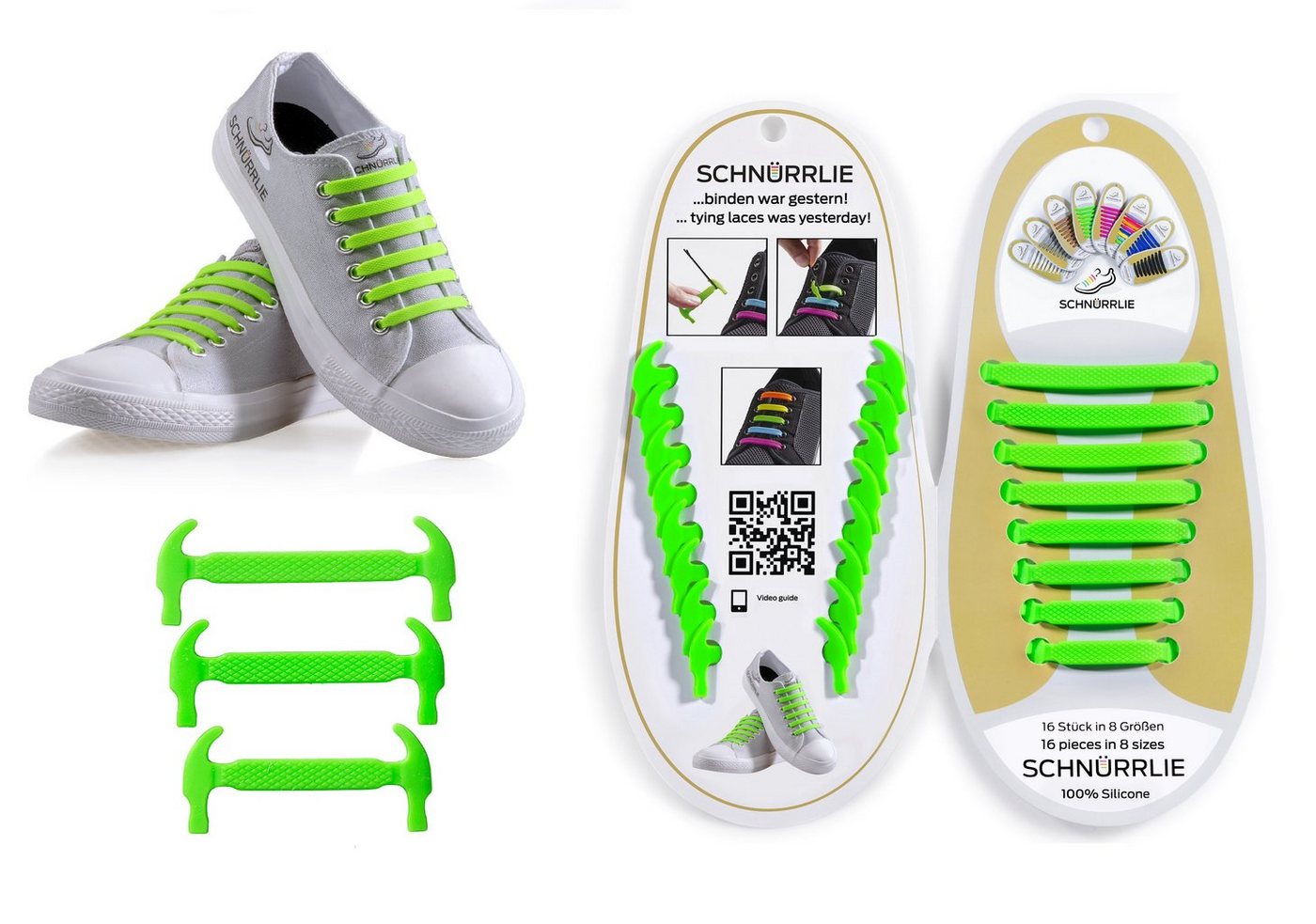 SCHNÜRRLIE Schnürsenkel Silikon Schnürbänder - elastische flache Laces, für Sneaker, Turnschuhe, Sportschuhe uvm von SCHNÜRRLIE