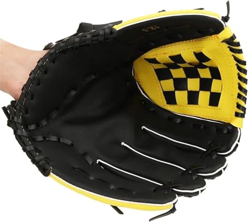Baseballhandschuh 10,5/11,5/12,5 Zoll Pu-Baseballhandschuh Baseball-Softball-Trainingshandschuhe Baseballhandschuh für Anfänger (Color : Yellow, Size : 11.5 inch) von SCHYWL