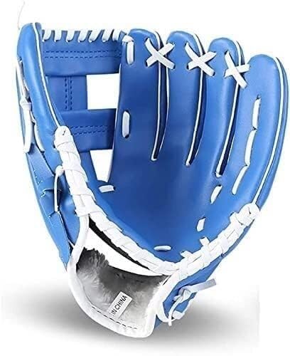 Baseballhandschuhe, Softballhandschuhe für Kinder, Jugendliche und Erwachsene, Baseball- und Softballhandschuh, Baseballhandschuh für Erwachsene (Color : Blue, Size : 10.5 inch) von SCHYWL