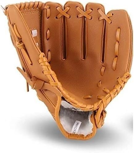 Baseballhandschuhe, Softballhandschuhe für Kinder, Jugendliche und Erwachsene, Baseball- und Softballhandschuh, Baseballhandschuh für Erwachsene (Color : Brown, Size : 10.5 inch) von SCHYWL