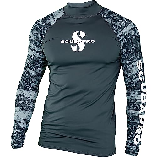 Scubapro UPF 50 Rash Guard Langarm Herren Tauchshirt (L, Graphit) von SCUBAPRO