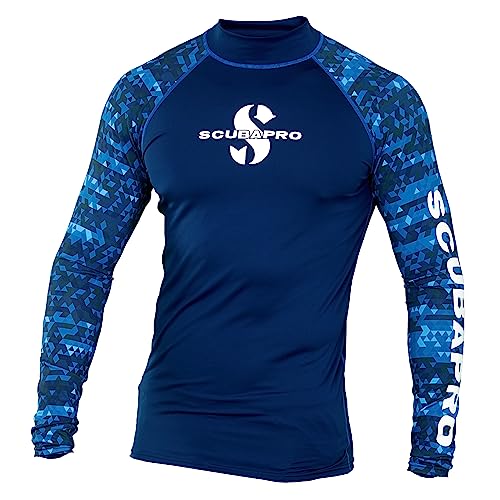 Scubapro Herren LSF 50 Rash Guard, langärmlig, Rashguard, Ägäis, Medium von SCUBAPRO