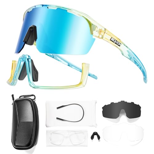 SCVCN Fahrradbrille Sonnenbrille Polarisiert MTB Brille Radbrille Sportbrille Rennrad Radsport Laufen Fahrerbrille Baseball Angeln Herren Damen von SCVCN