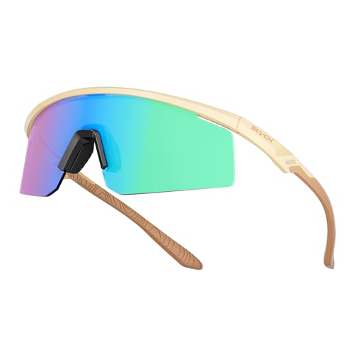 SCVCN Fahrradbrillen Sport Sonnenbrille Herren Damen TR90 Rahmen UV400 Schutz für Outdoor Sport MTB Fahren Angeln Golf Sportbrille Radbrille von SCVCN
