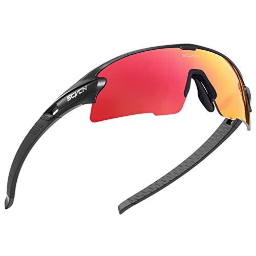 SCVCN Radfahrerbrille Polarisierte Sport Sonnenbrille mit 3 Austauschbaren Gläsern für Männer Frauen Laufen Golf Wandern Volleyball Tennis Autofahren Angeln Softball Bergsteigen 46 von SCVCN