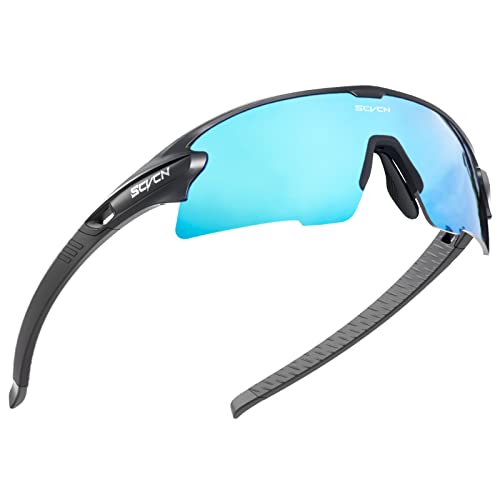 SCVCN Radfahrerbrille Polarisierte Sport Sonnenbrille mit 3 Austauschbaren Gläsern für Männer Frauen Laufen Golf Wandern Volleyball Tennis Autofahren Angeln Softball Bergsteigen 27 von SCVCN
