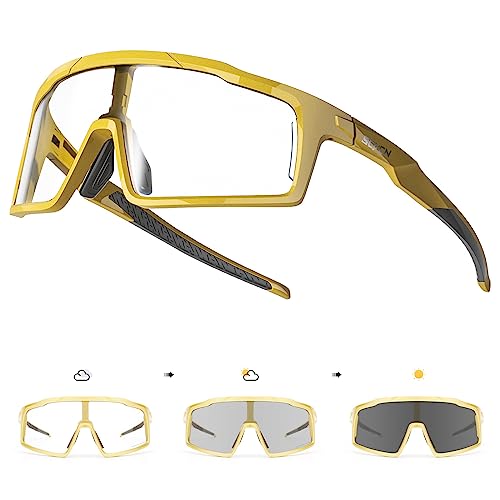 SCVCN Photochromatische Selbsttönend Fahrradbrille für Herren Damen Klar Sportsonnenbrille Radfahren MTB Radbrille Laufen Volleyball Tennis Autofahren Angeln Softball Bergsteigen Golf Wandern 11 von SCVCN