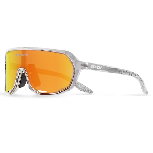 SCVCN Polarisiert Fahrradbrille UV400 Schutz Sportsonnenbrille Sportbrille für Herren und Damen Für MTB Radfahren BMX Angeln Laufen Golf Autofahren Softball und andere Outdoor Sportarten 31 von SCVCN