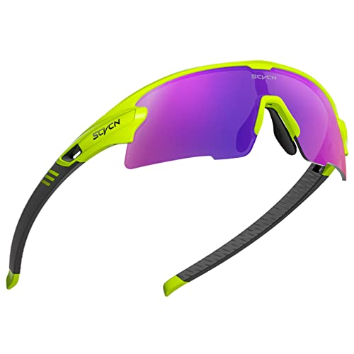 SCVCN Radfahrerbrille Polarisierte Sport Sonnenbrille mit 3 Austauschbaren Gläsern für Männer Frauen Laufen Golf Wandern Volleyball Tennis Autofahren Angeln Softball Bergsteigen 34 von SCVCN