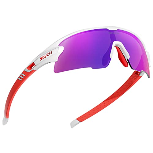 SCVCN Radfahrerbrille Polarisierte Sport Sonnenbrille mit 3 Austauschbaren Gläsern für Männer Frauen Laufen Golf Wandern Volleyball Tennis Autofahren Angeln Softball Bergsteigen 43 von SCVCN