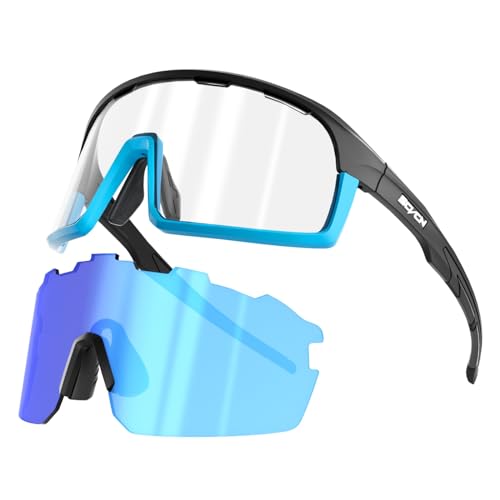 SCVCN Selbsttönender Fahrradbrille Herren Damen Sportsonnenbrillen klar Radsport Brille MTB Radfahren Laufen Golf von SCVCN