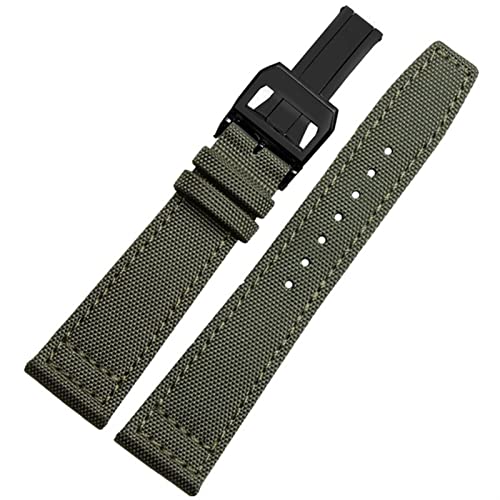 SCWZZWSY Für IWC Pilot Spitfire Timezone TopGun Armband Grün Schwarz Gürtel Armbanduhr Riemen 20mm 21mm 22mm Nylon Canvas Stoff Uhrenarmband von SCWZZWSY